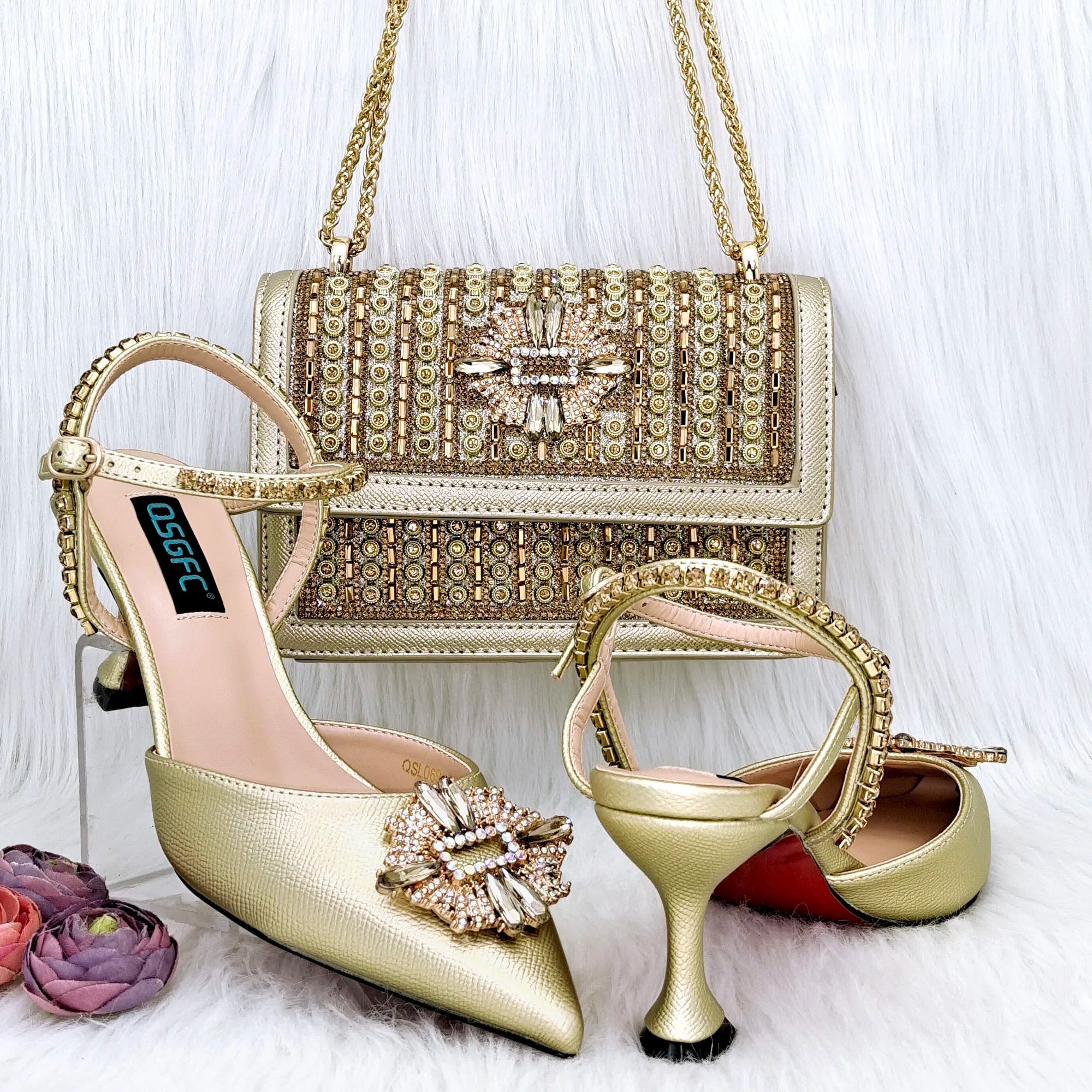 Italian Shoes And Bag Sets HGG1-20 - Luzilly Bridal & Apparel