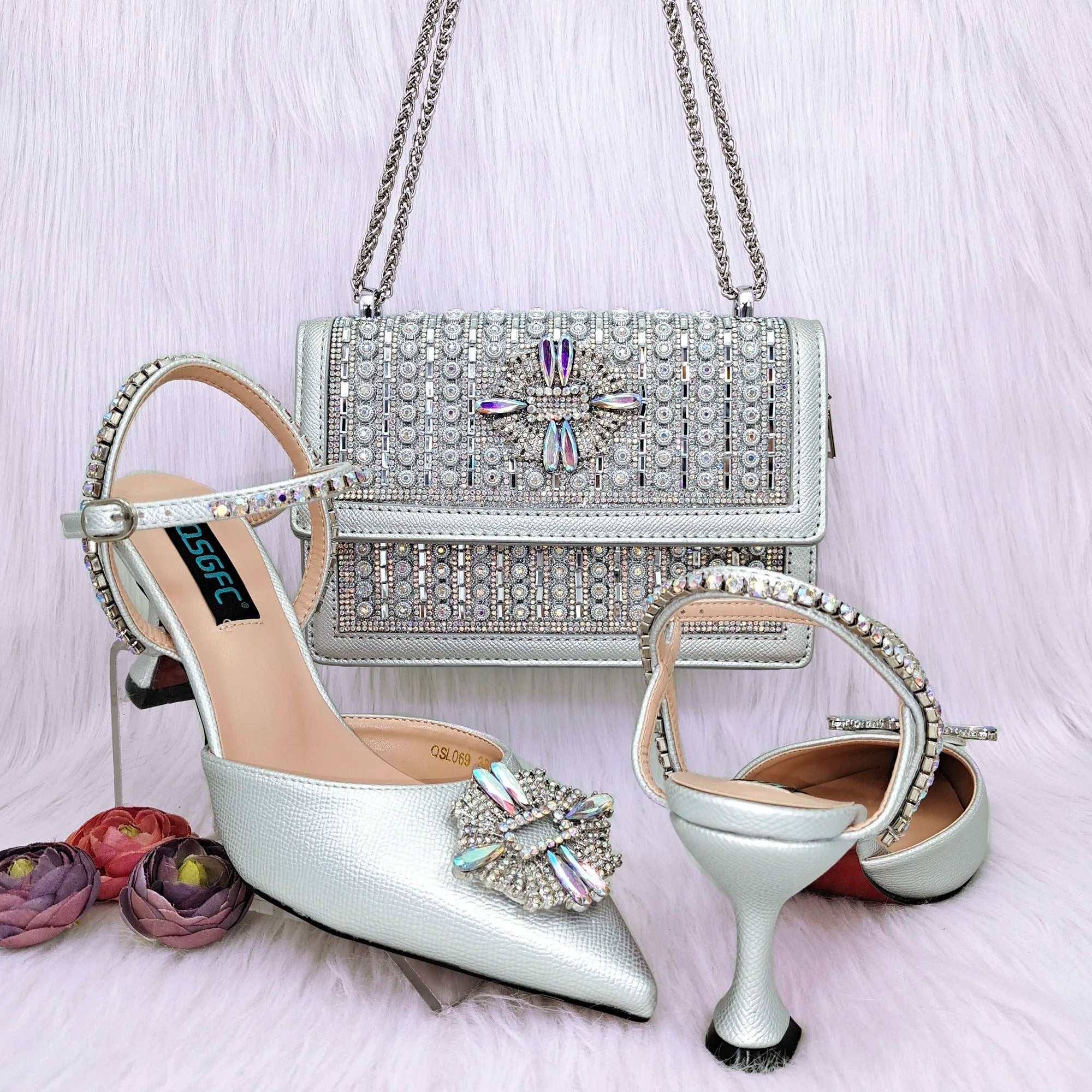 Italian Shoes And Bag Sets HGG1-20 - Luzilly Bridal & Apparel