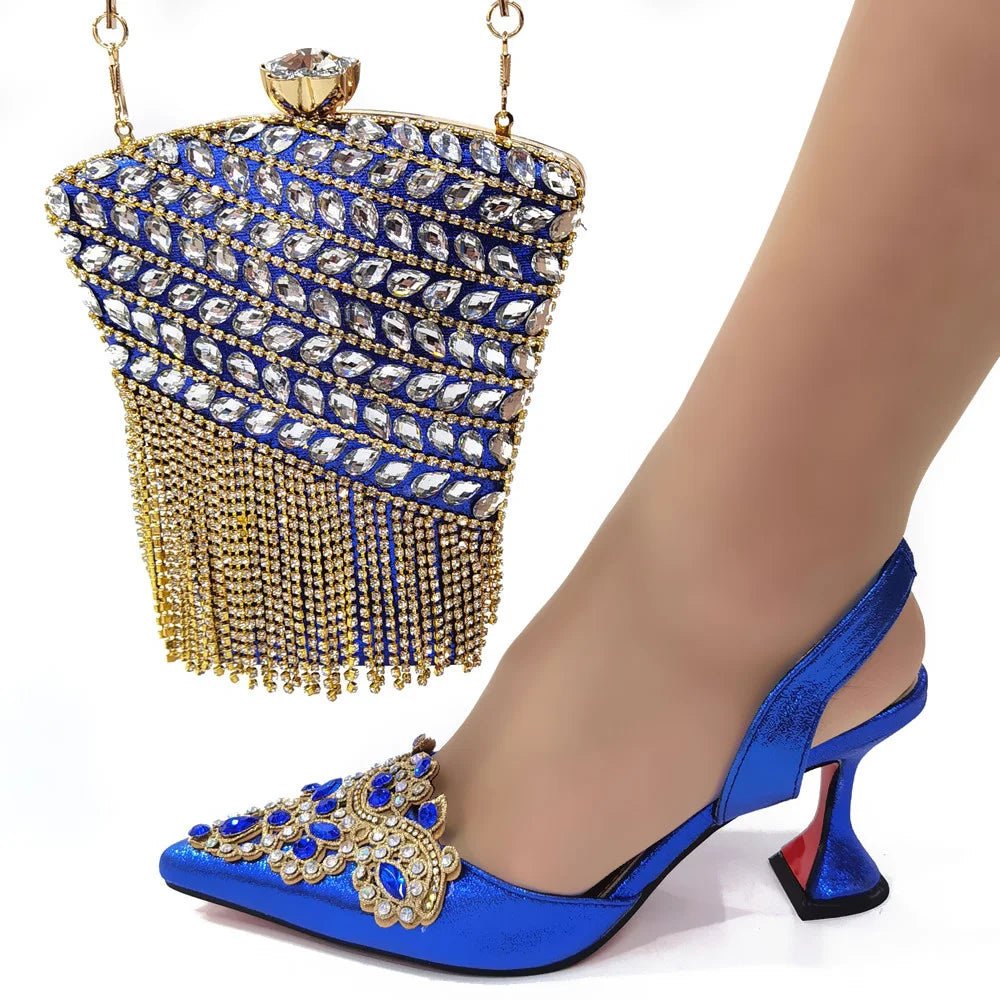 Italy beautiful Italian Shoes with Matching Bag Set HSW1-22 - Luzilly Bridal & Apparel