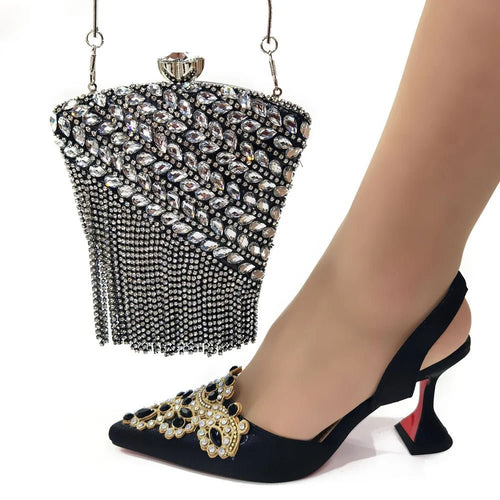 Italy beautiful Italian Shoes with Matching Bag Set HSW1-22 - Luzilly Bridal & Apparel