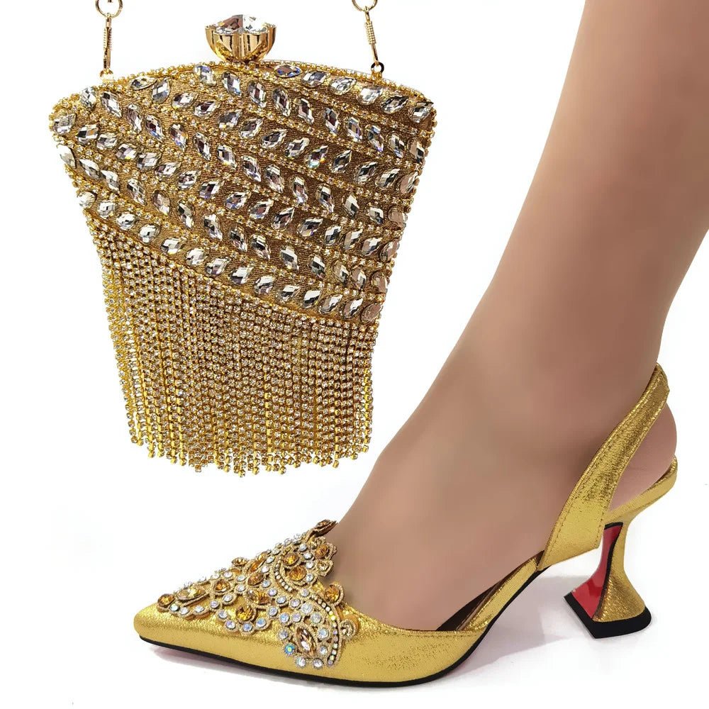 Italy beautiful Italian Shoes with Matching Bag Set HSW1-22 - Luzilly Bridal & Apparel