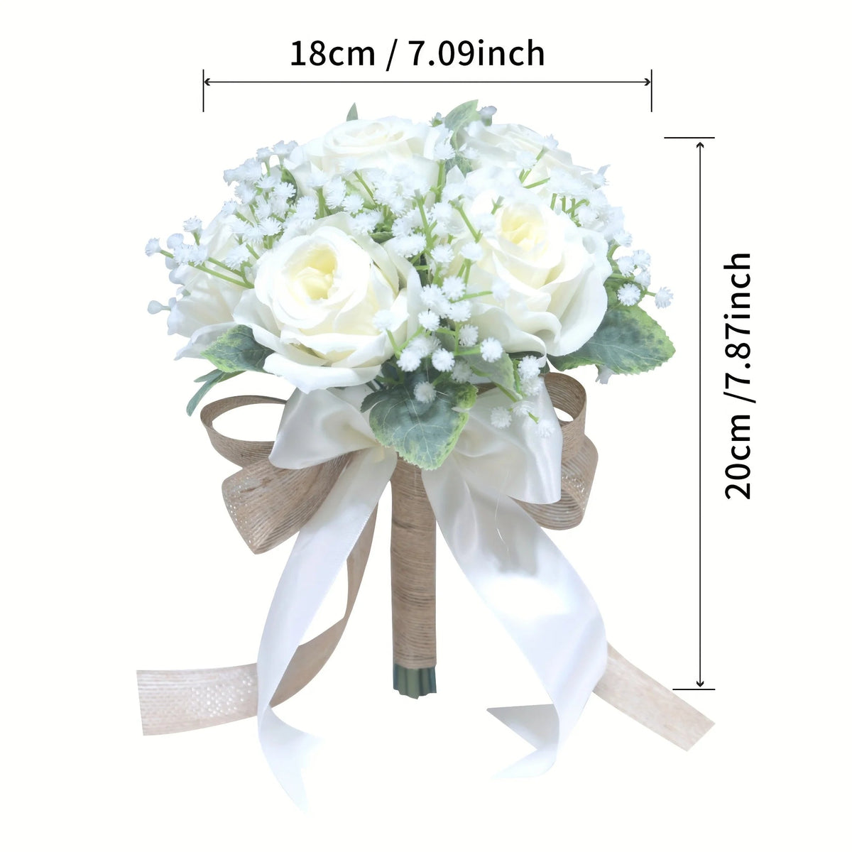 Ivory and Burgundy Rose Bridal Bouquet - Luzilly Bridal & Apparel