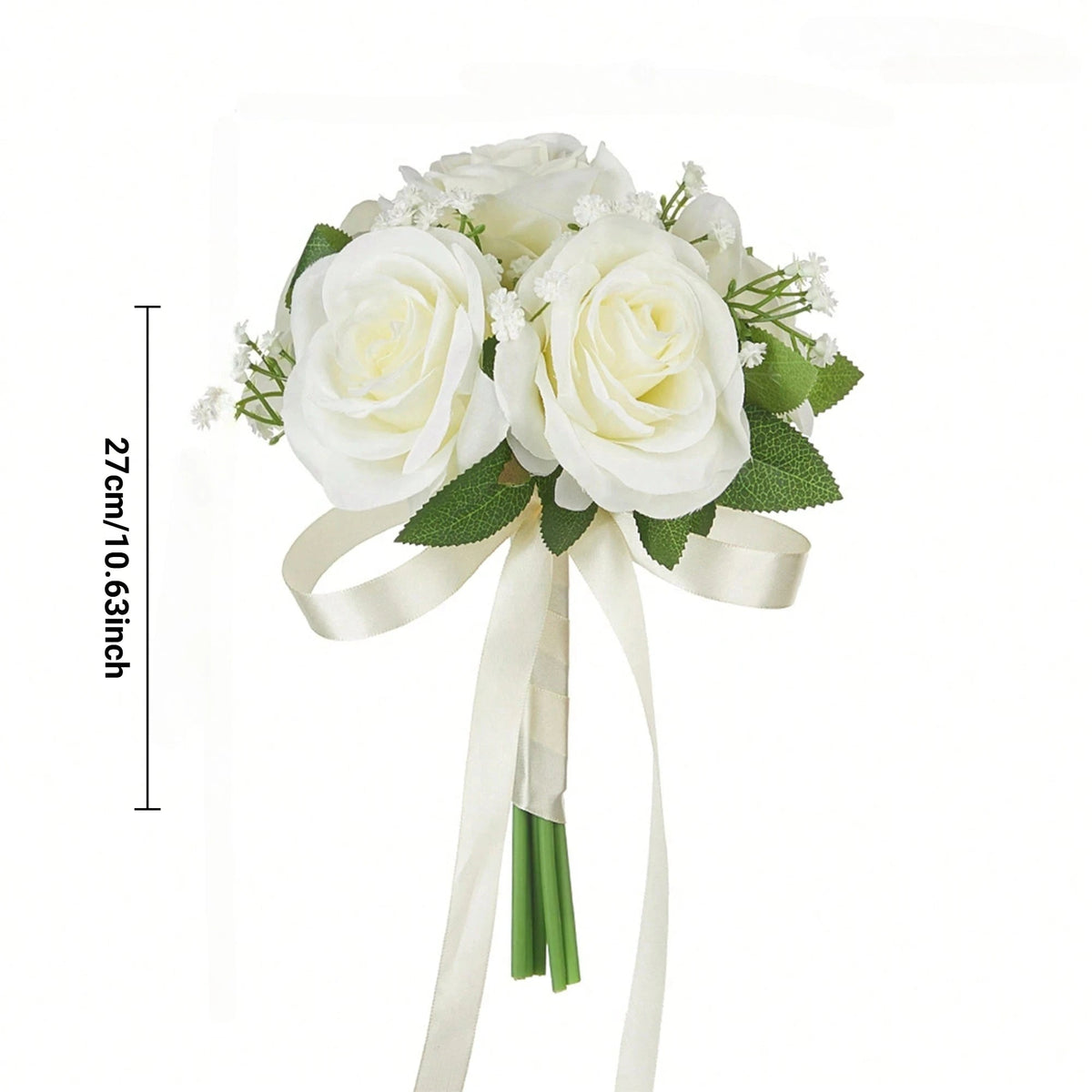 Ivory and Burgundy Rose Bridal Bouquet - Luzilly Bridal & Apparel
