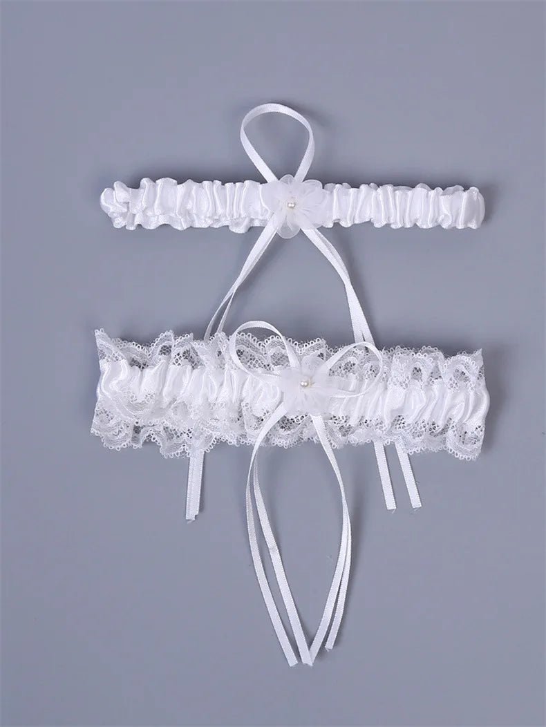 Ivory Lace Bow Bridal Garter Set - Luzilly Bridal & Apparel