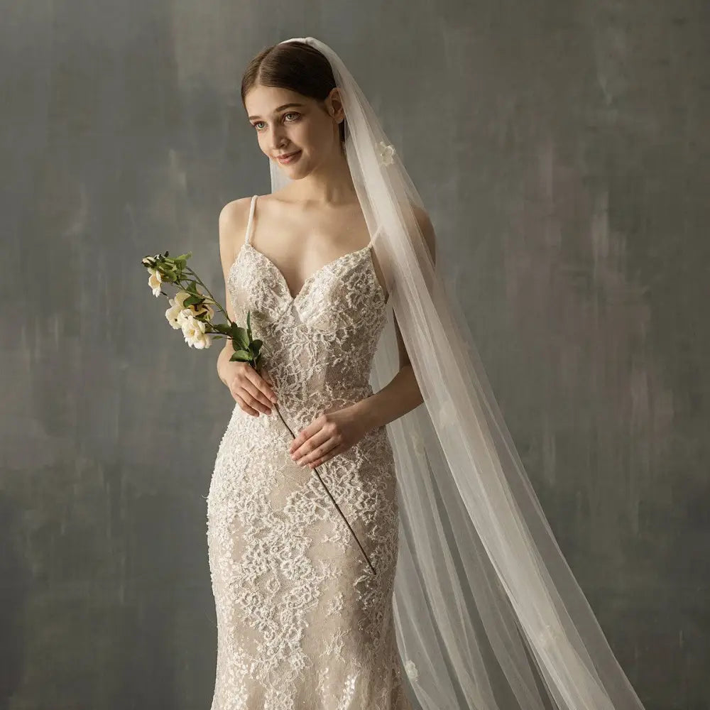 Floral Lace Church Cathedral Veil