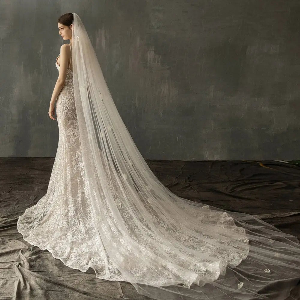 Floral Lace Church Cathedral Veil