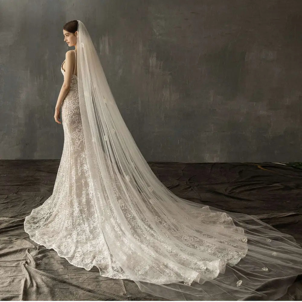 Floral Lace Church Cathedral Veil