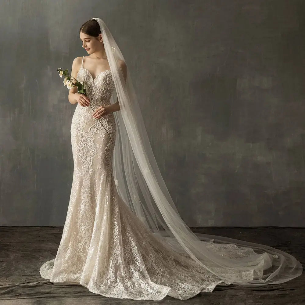 Floral Lace Church Cathedral Veil