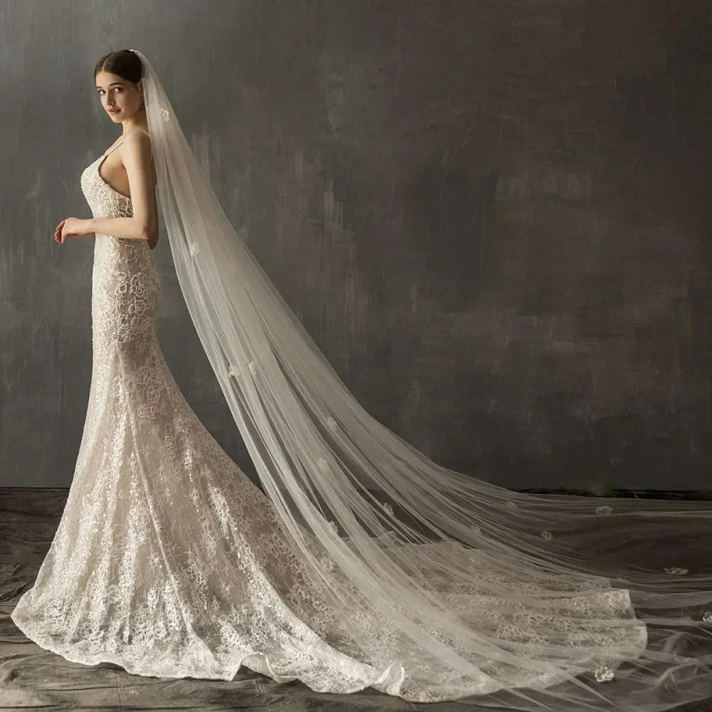 Floral Lace Church Cathedral Veil
