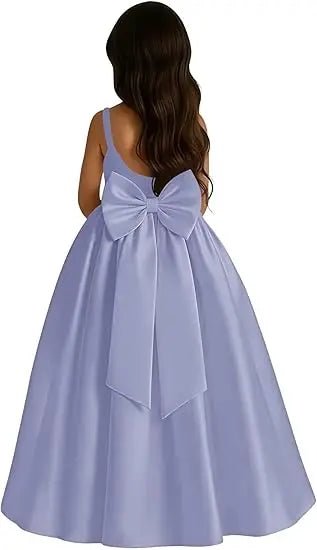 Ivory Satin A-Line Flower Girl Dress - Luzilly Bridal & Apparel