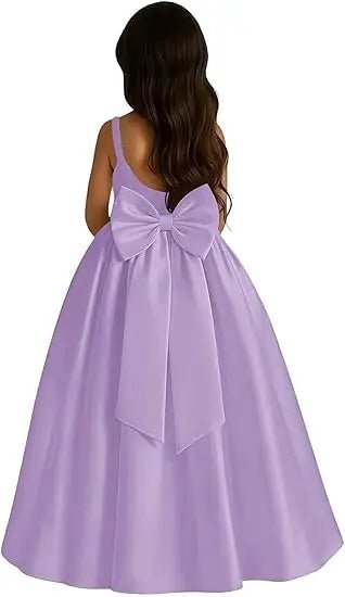 Ivory Satin A-Line Flower Girl Dress - Luzilly Bridal & Apparel