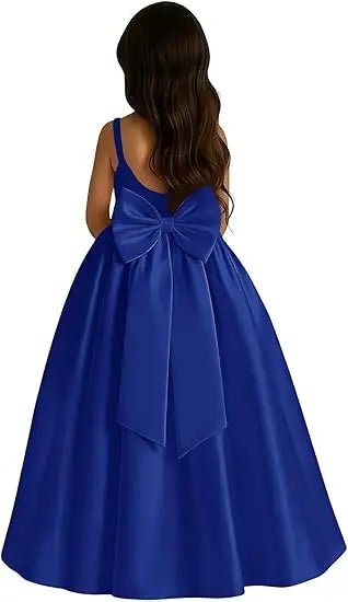 Ivory Satin A-Line Flower Girl Dress - Luzilly Bridal & Apparel
