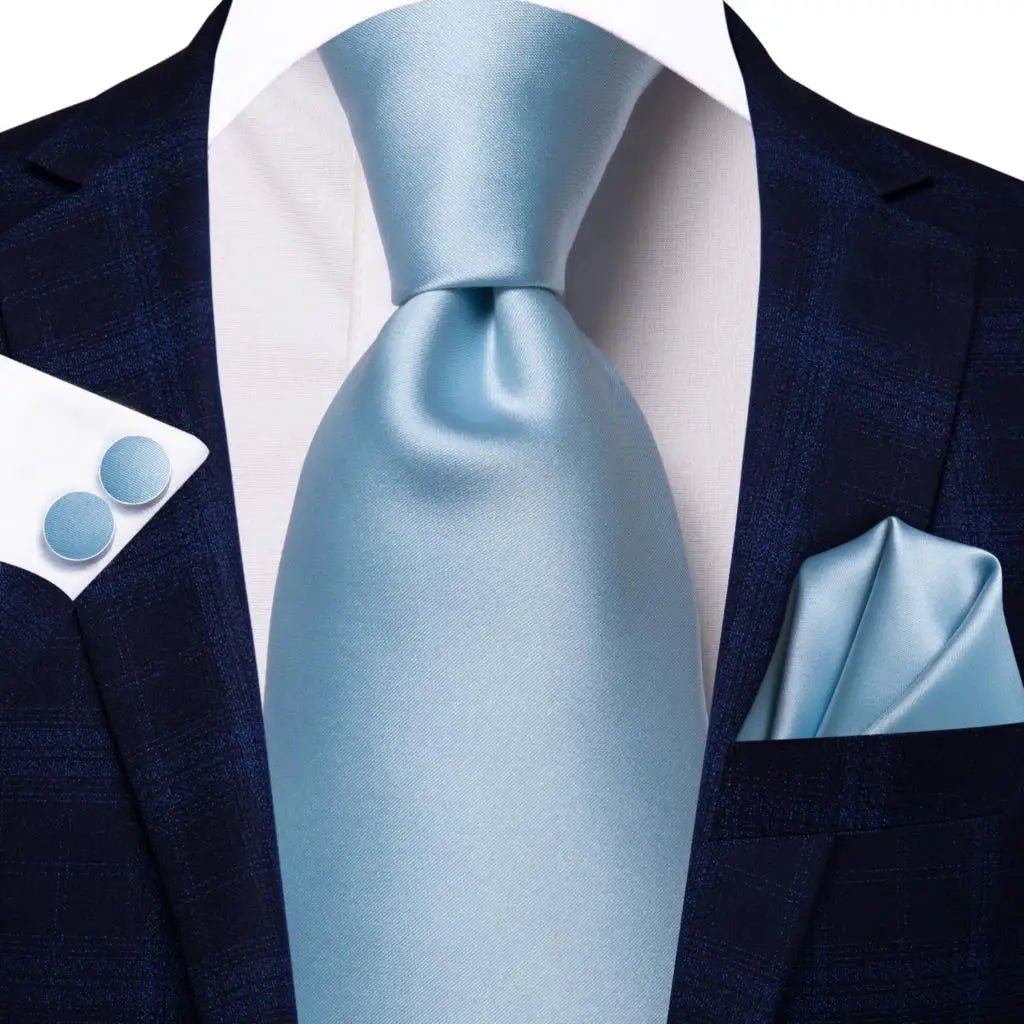 Jacquard Peacock Blue Novelty Design Wedding Tie For Men Hanky Cufflinks Gift Mens Necktie Set Business Party Dropshipping - Luzilly Bridal & Apparel