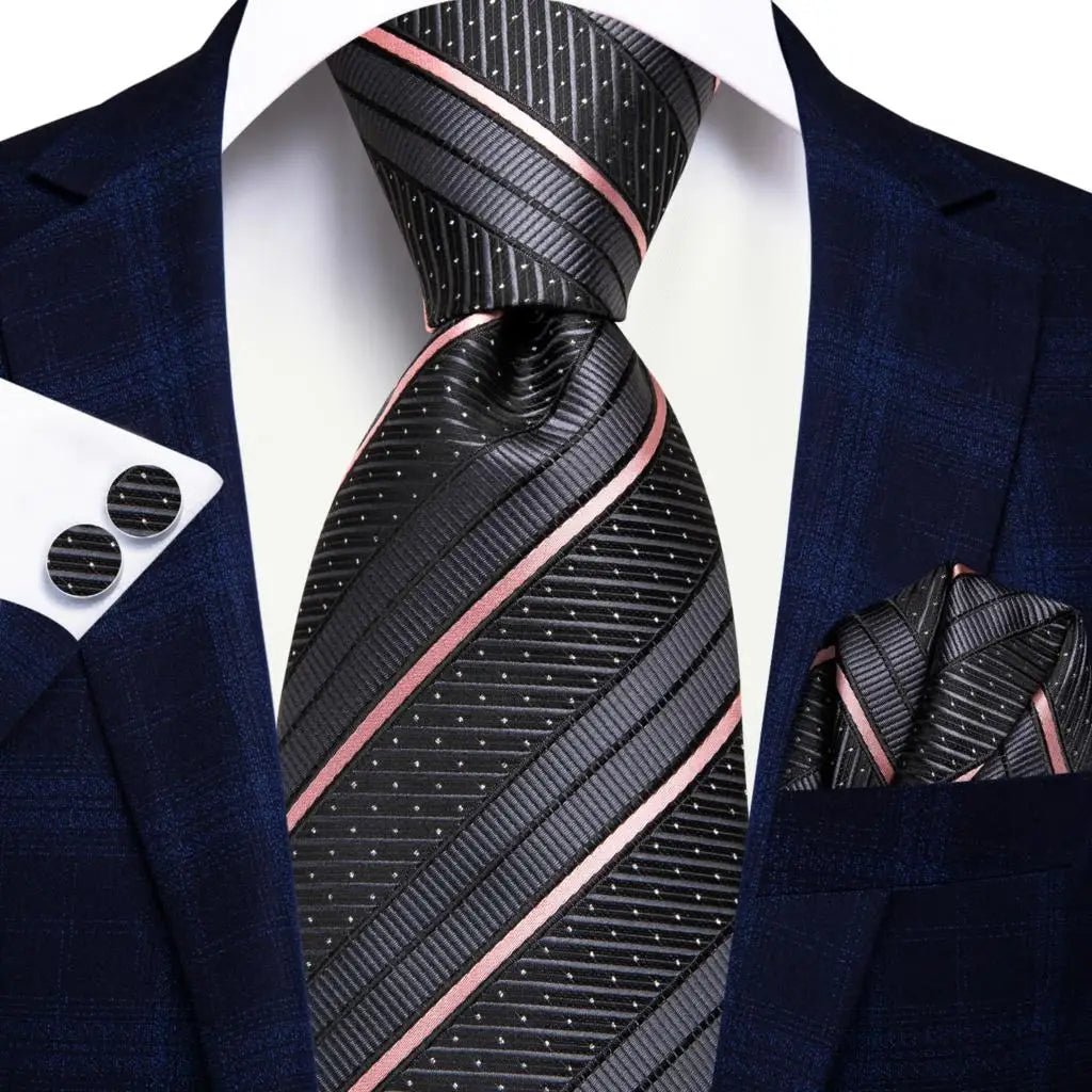 Jacquard Peacock Blue Novelty Design Wedding Tie For Men Hanky Cufflinks Gift Mens Necktie Set Business Party Dropshipping - Luzilly Bridal & Apparel