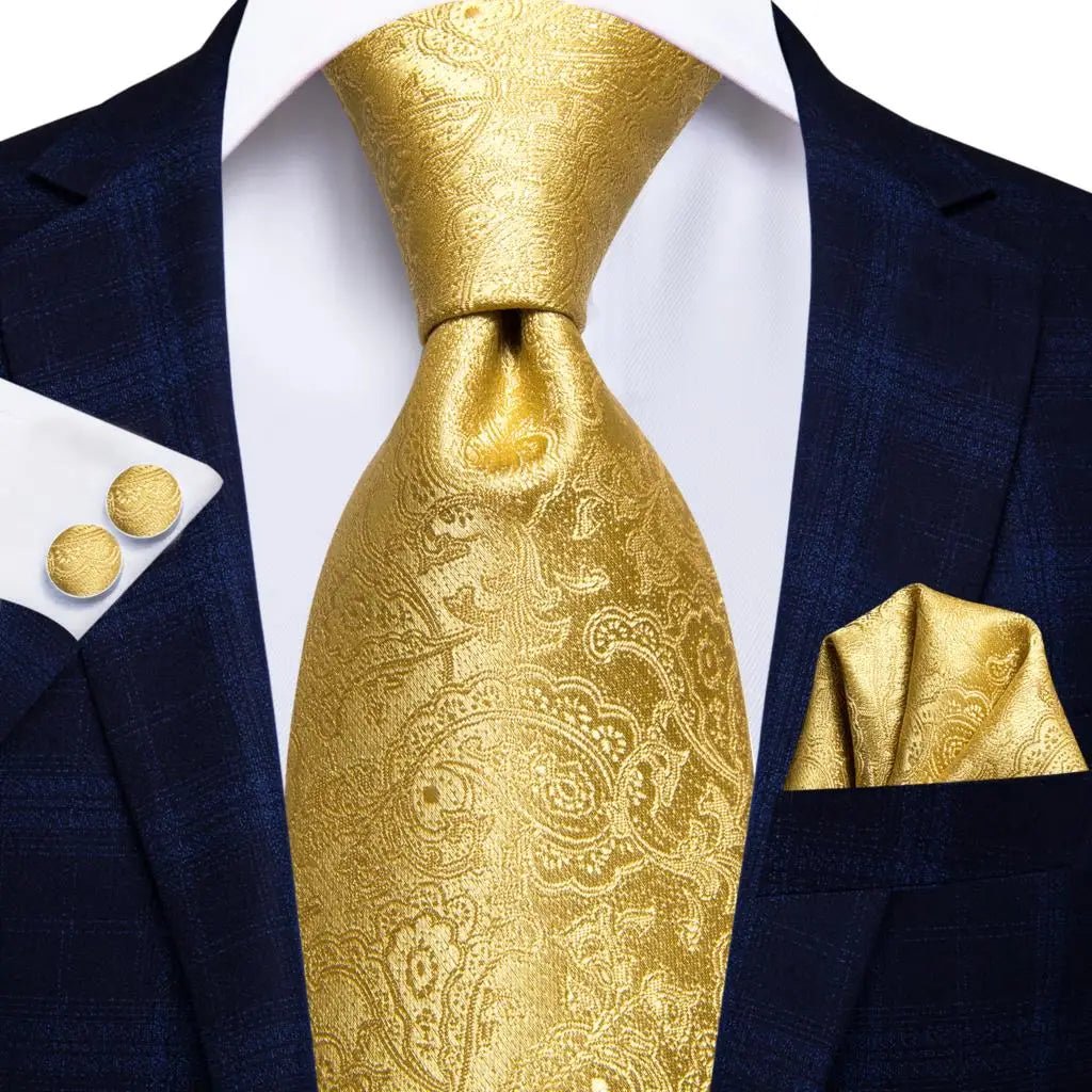 Jacquard Peacock Blue Novelty Design Wedding Tie For Men Hanky Cufflinks Gift Mens Necktie Set Business Party Dropshipping - Luzilly Bridal & Apparel