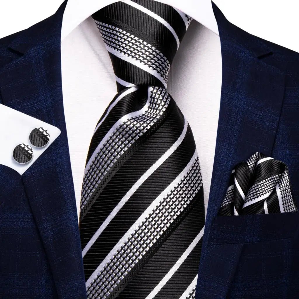 Jacquard Peacock Blue Novelty Design Wedding Tie For Men Hanky Cufflinks Gift Mens Necktie Set Business Party Dropshipping - Luzilly Bridal & Apparel