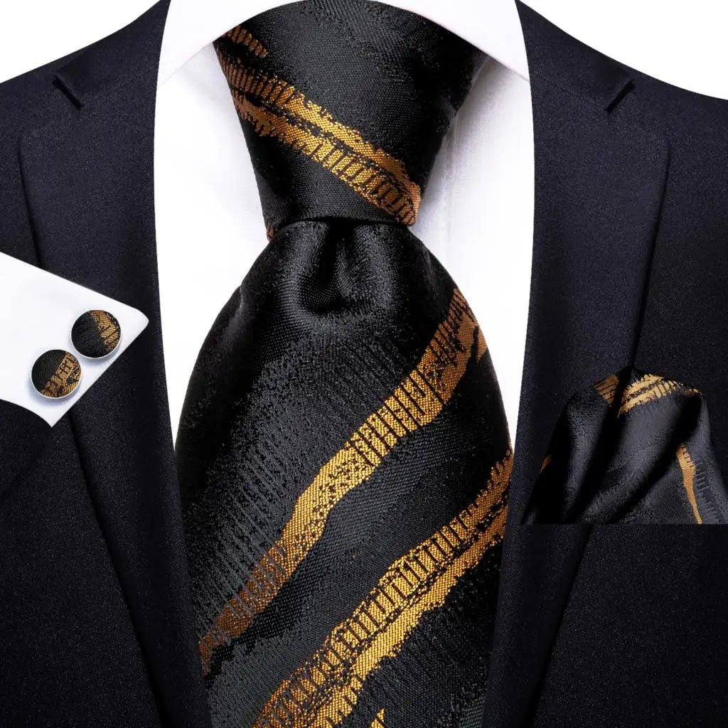 Jacquard Peacock Blue Novelty Design Wedding Tie For Men Hanky Cufflinks Gift Mens Necktie Set Business Party Dropshipping - Luzilly Bridal & Apparel
