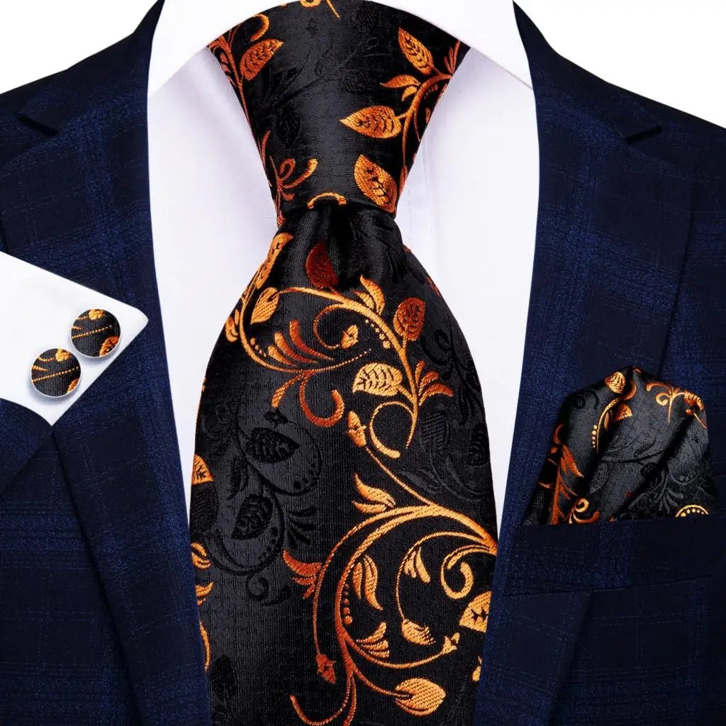 Jacquard Peacock Blue Novelty Design Wedding Tie For Men Hanky Cufflinks Gift Mens Necktie Set Business Party Dropshipping - Luzilly Bridal & Apparel