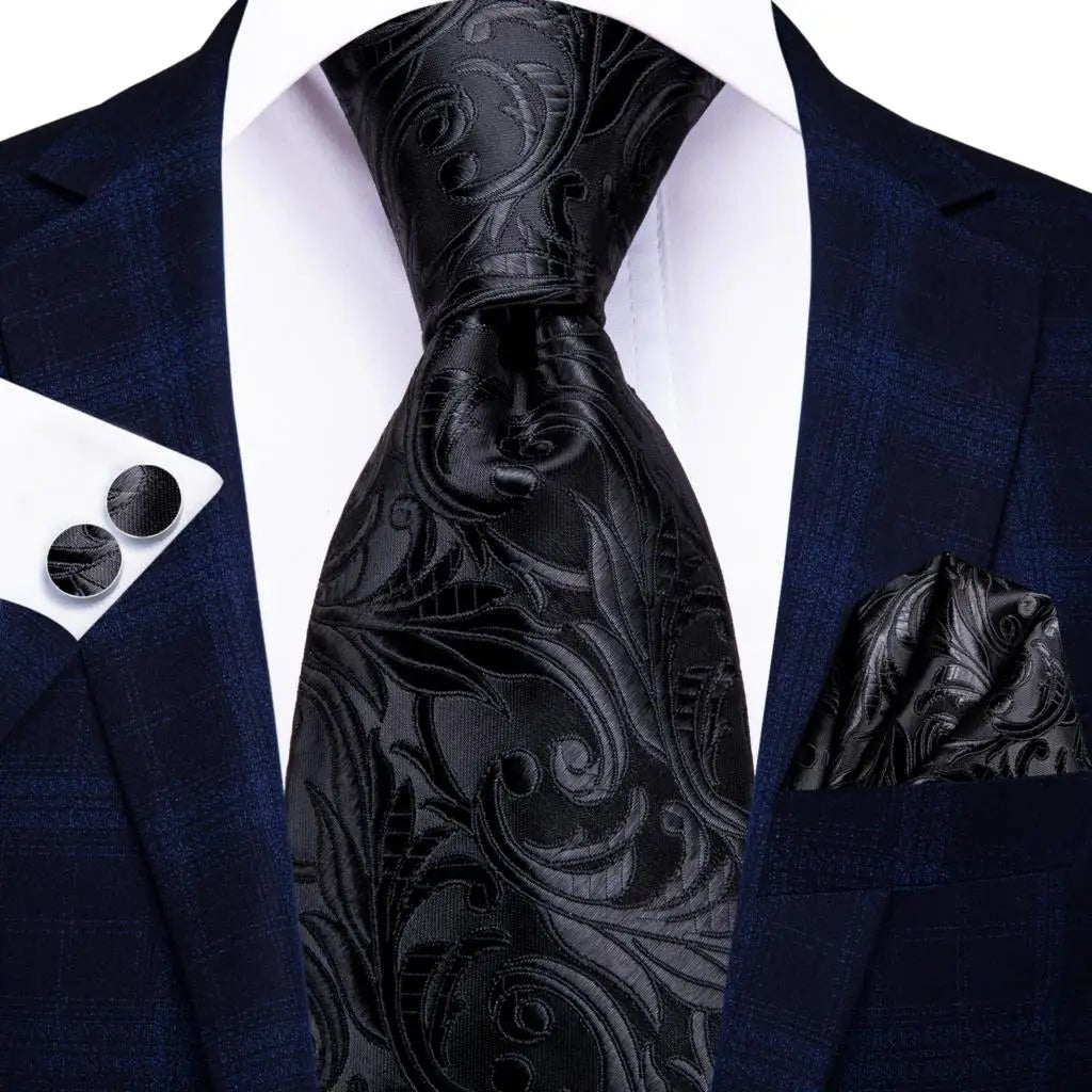 Jacquard Peacock Blue Novelty Design Wedding Tie For Men Hanky Cufflinks Gift Mens Necktie Set Business Party Dropshipping - Luzilly Bridal & Apparel