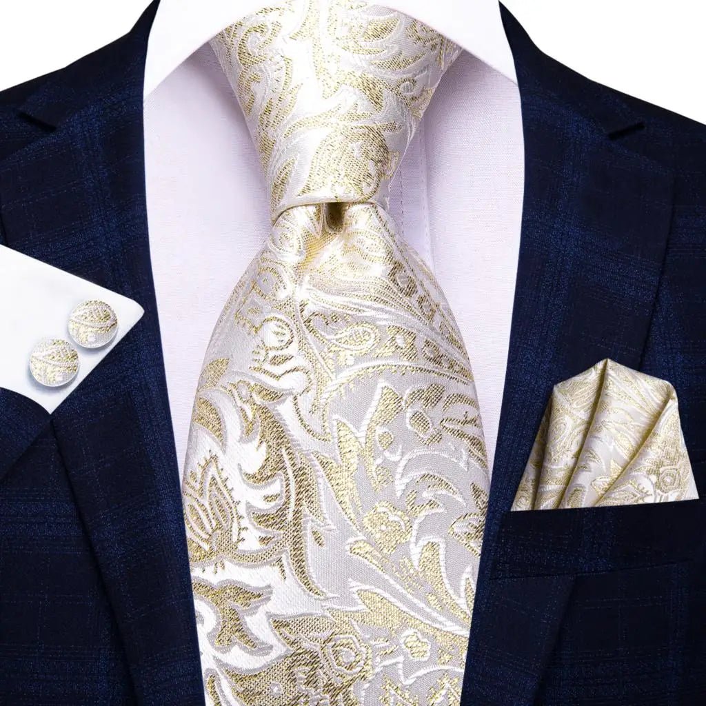 Jacquard Peacock Blue Novelty Design Wedding Tie For Men Hanky Cufflinks Gift Mens Necktie Set Business Party Dropshipping - Luzilly Bridal & Apparel