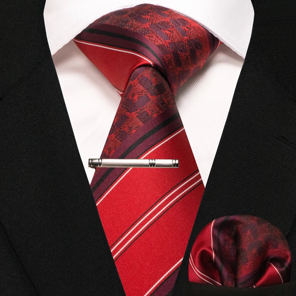 JEMYGINS Men's Tie Pocket Square Classic Party Wedding Fashion striped Paisley Silk Woven Business Men Tie Necktie Handkerchief - Luzilly Bridal & Apparel