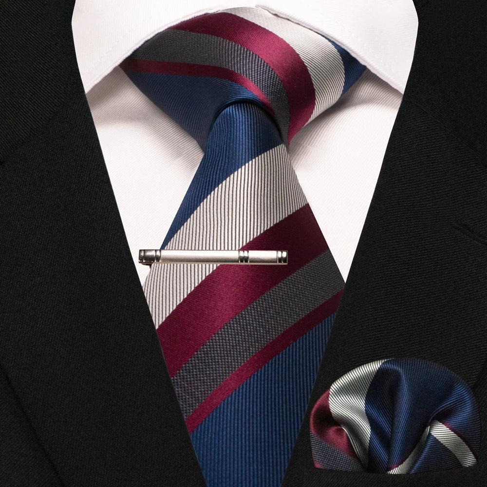 JEMYGINS Men's Tie Pocket Square Classic Party Wedding Fashion striped Paisley Silk Woven Business Men Tie Necktie Handkerchief - Luzilly Bridal & Apparel