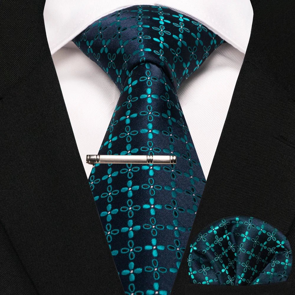 JEMYGINS Men's Tie Pocket Square Classic Party Wedding Fashion striped Paisley Silk Woven Business Men Tie Necktie Handkerchief - Luzilly Bridal & Apparel