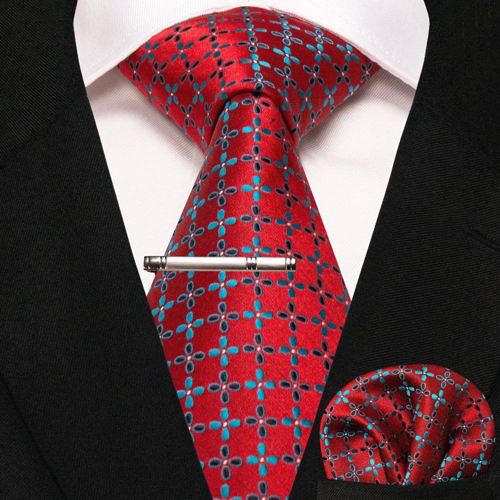 JEMYGINS Men's Tie Pocket Square Classic Party Wedding Fashion striped Paisley Silk Woven Business Men Tie Necktie Handkerchief - Luzilly Bridal & Apparel