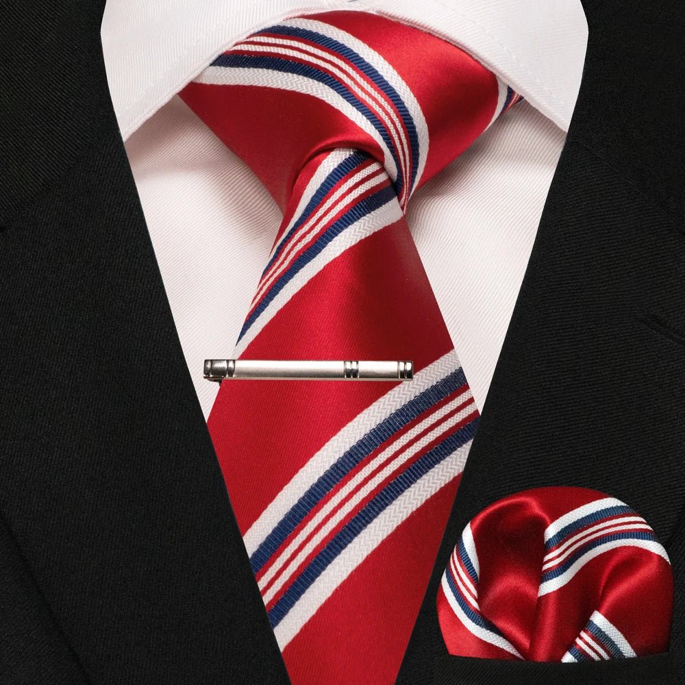 JEMYGINS Men's Tie Pocket Square Classic Party Wedding Fashion striped Paisley Silk Woven Business Men Tie Necktie Handkerchief - Luzilly Bridal & Apparel