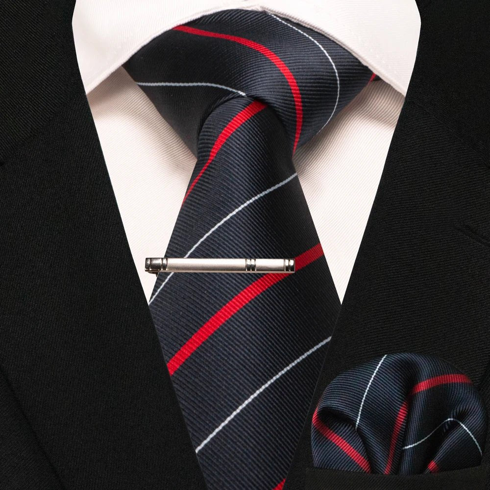 JEMYGINS Men's Tie Pocket Square Classic Party Wedding Fashion striped Paisley Silk Woven Business Men Tie Necktie Handkerchief - Luzilly Bridal & Apparel
