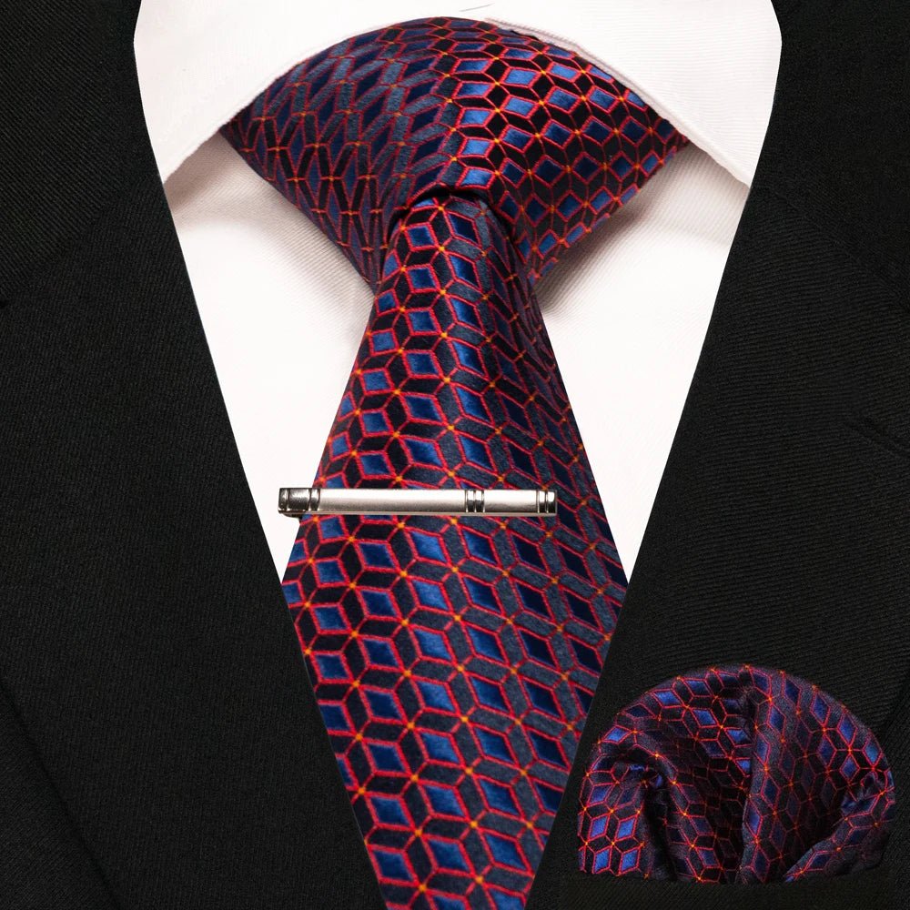 JEMYGINS Men's Tie Pocket Square Classic Party Wedding Fashion striped Paisley Silk Woven Business Men Tie Necktie Handkerchief - Luzilly Bridal & Apparel