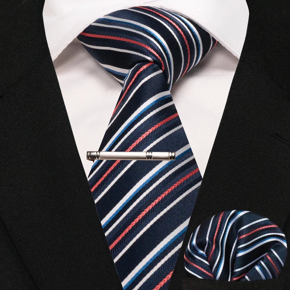 JEMYGINS Men's Tie Pocket Square Classic Party Wedding Fashion striped Paisley Silk Woven Business Men Tie Necktie Handkerchief - Luzilly Bridal & Apparel