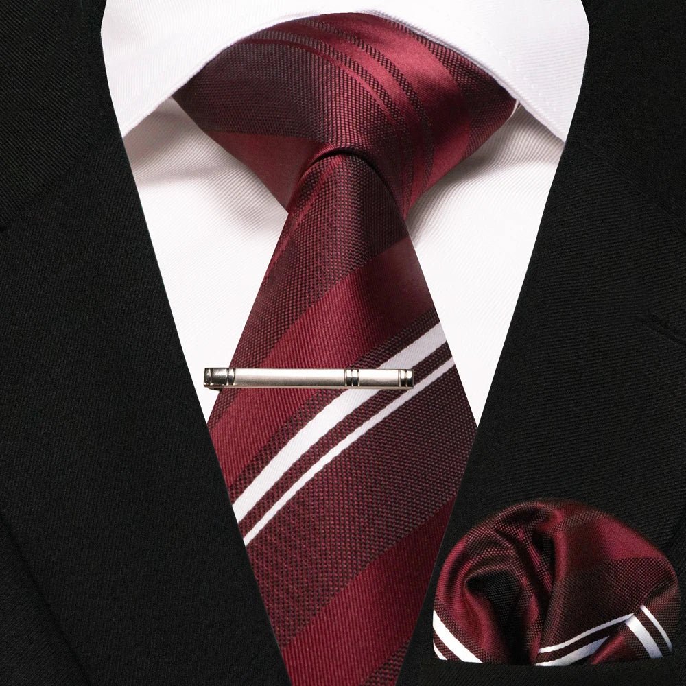 JEMYGINS Men's Tie Pocket Square Classic Party Wedding Fashion striped Paisley Silk Woven Business Men Tie Necktie Handkerchief - Luzilly Bridal & Apparel