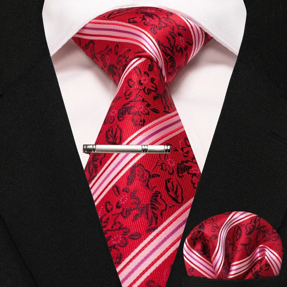 JEMYGINS Men's Tie Pocket Square Classic Party Wedding Fashion striped Paisley Silk Woven Business Men Tie Necktie Handkerchief - Luzilly Bridal & Apparel
