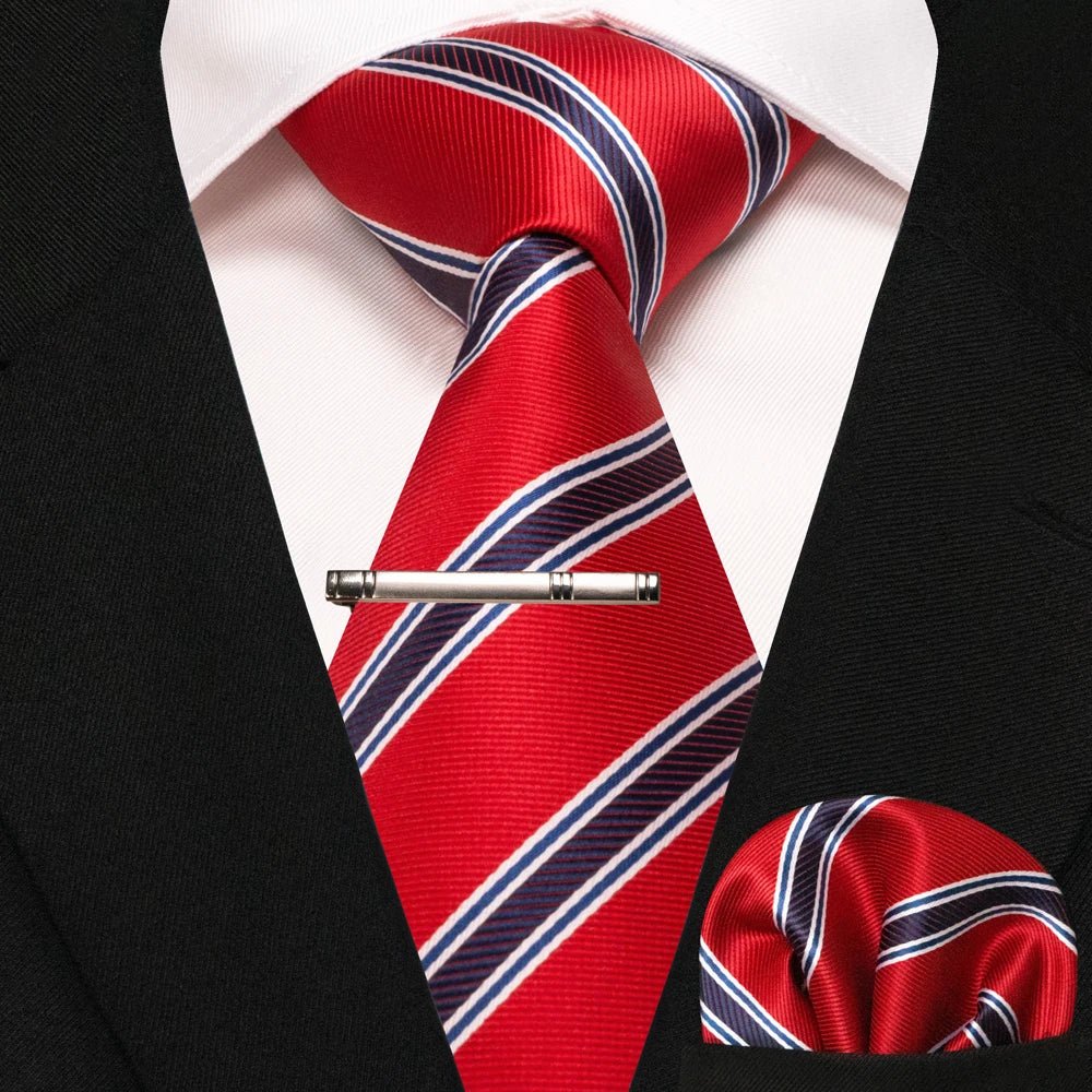 JEMYGINS Men's Tie Pocket Square Classic Party Wedding Fashion striped Paisley Silk Woven Business Men Tie Necktie Handkerchief - Luzilly Bridal & Apparel