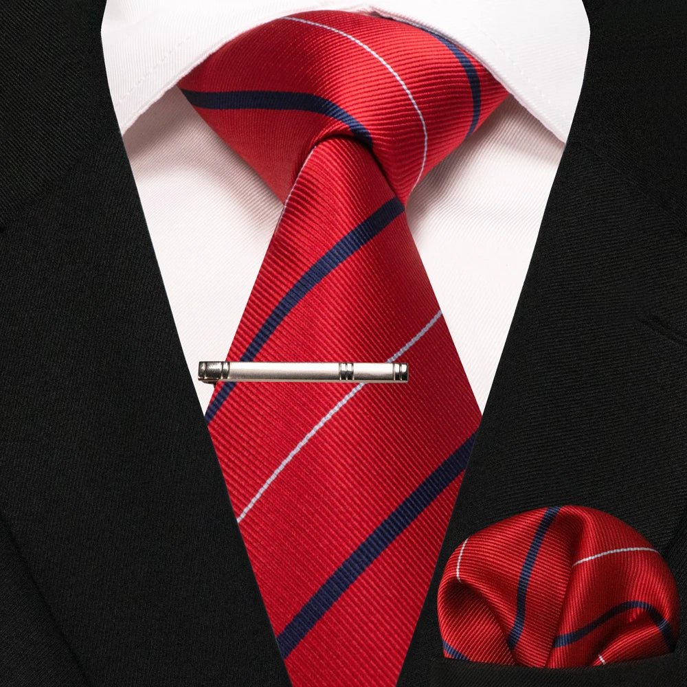 JEMYGINS Men's Tie Pocket Square Classic Party Wedding Fashion striped Paisley Silk Woven Business Men Tie Necktie Handkerchief - Luzilly Bridal & Apparel