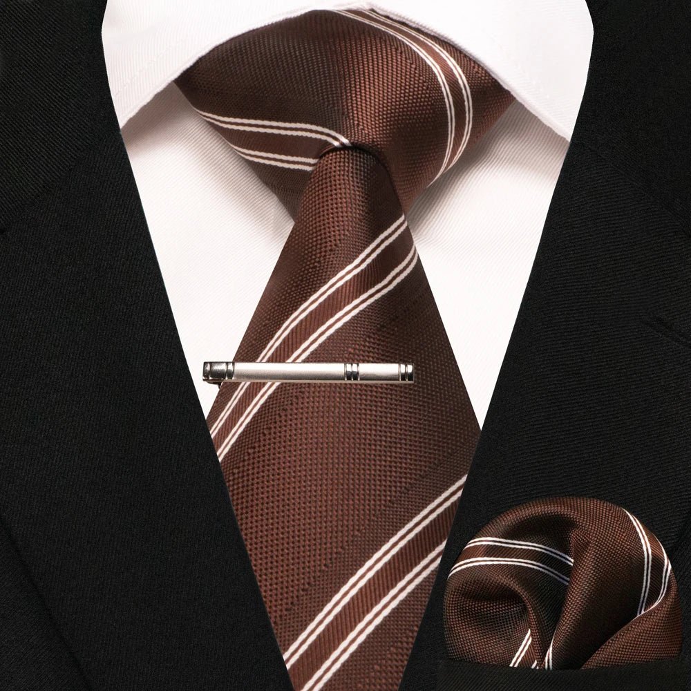 JEMYGINS Men's Tie Pocket Square Classic Party Wedding Fashion striped Paisley Silk Woven Business Men Tie Necktie Handkerchief - Luzilly Bridal & Apparel