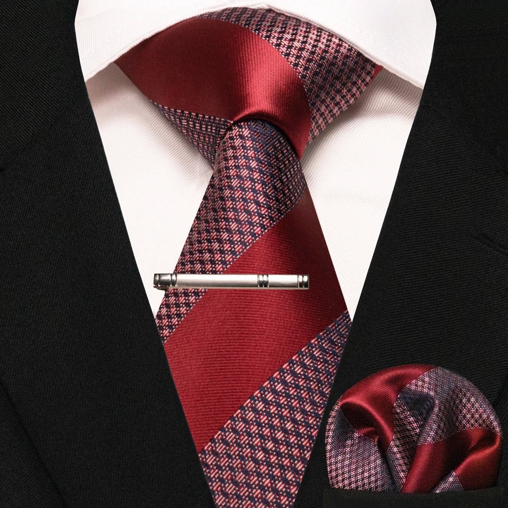 JEMYGINS Men's Tie Pocket Square Classic Party Wedding Fashion striped Paisley Silk Woven Business Men Tie Necktie Handkerchief - Luzilly Bridal & Apparel