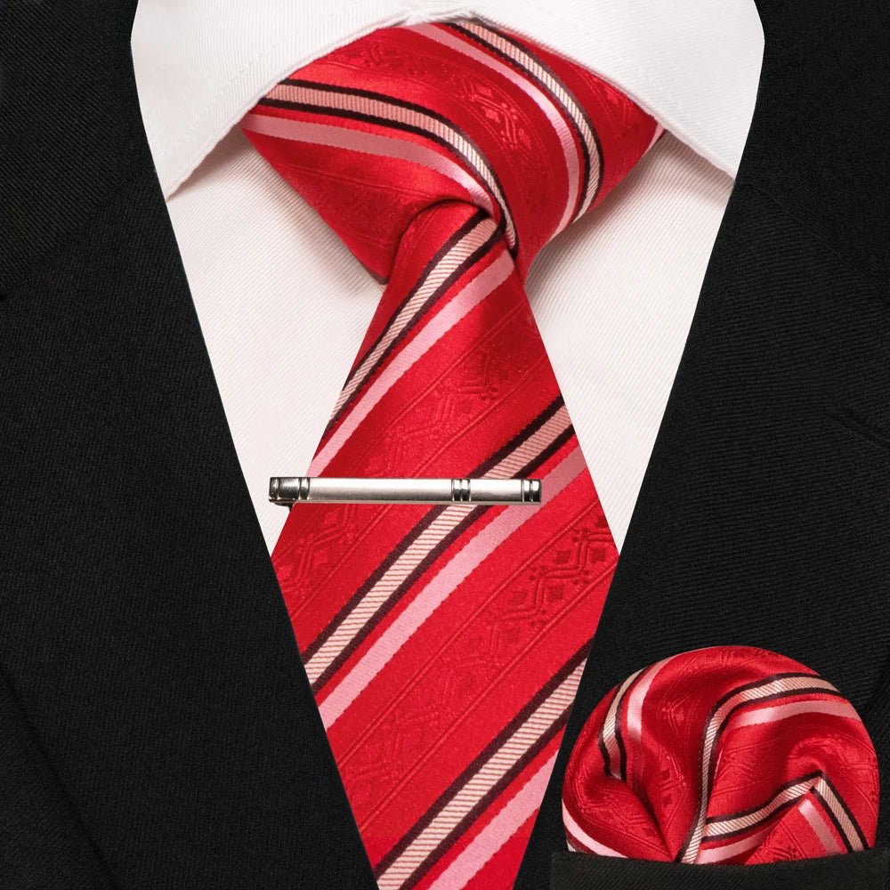 JEMYGINS Men's Tie Pocket Square Classic Party Wedding Fashion striped Paisley Silk Woven Business Men Tie Necktie Handkerchief - Luzilly Bridal & Apparel
