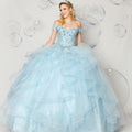 Jewel-Beaded Tiered Tulle Quinceañera Ball Gown - Luzilly Bridal & Apparel