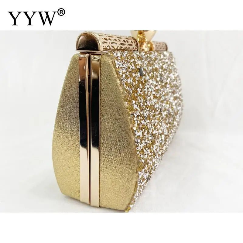 Jeweled Rhinestone Minaudière Clutch - Luzilly Bridal & Apparel