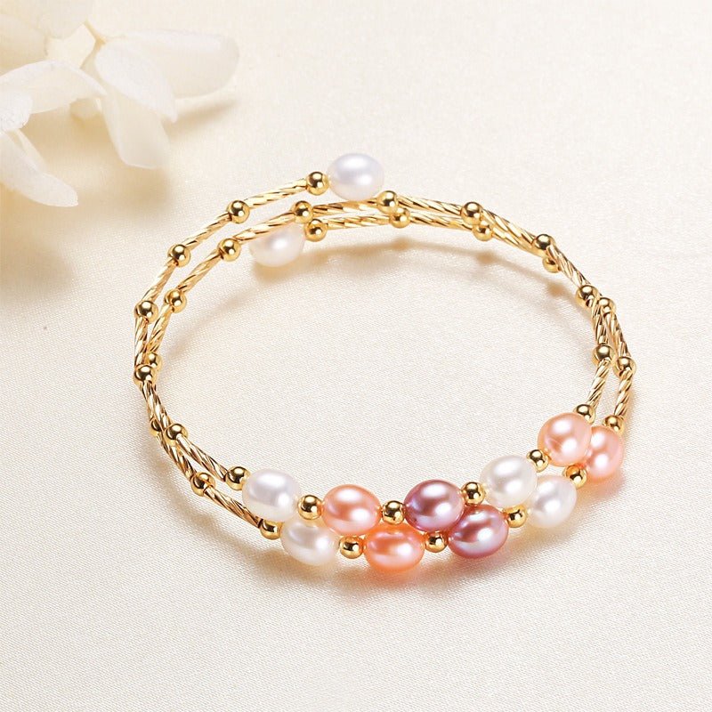 Jewelry Ethnic Style Bracelet Baroque Jewelry Freshwater Pearl Bracelet Female - Luzilly Bridal & Apparel