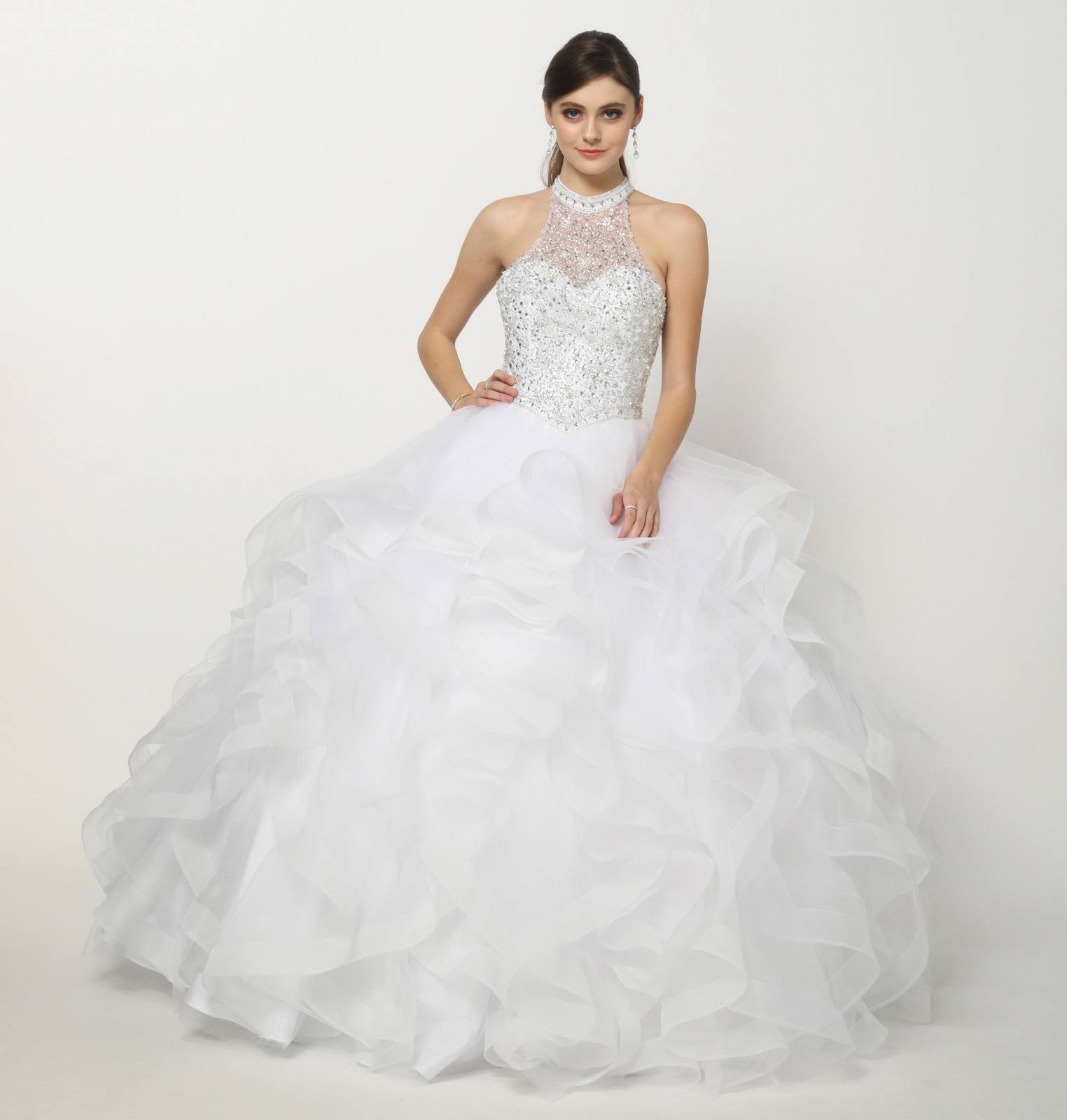 Juliet 1420 Crystal Beading Layered Tulle Skirt Quinceanera Dress - Luzilly Bridal & Apparel