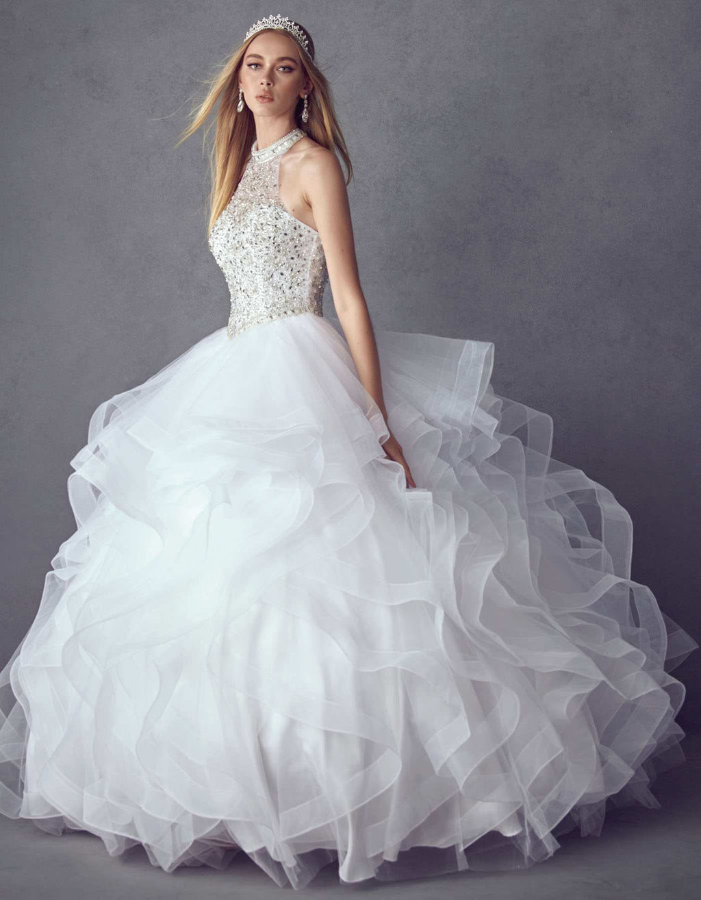 Juliet 1420 Crystal Beading Layered Tulle Skirt Quinceanera Dress - Luzilly Bridal & Apparel