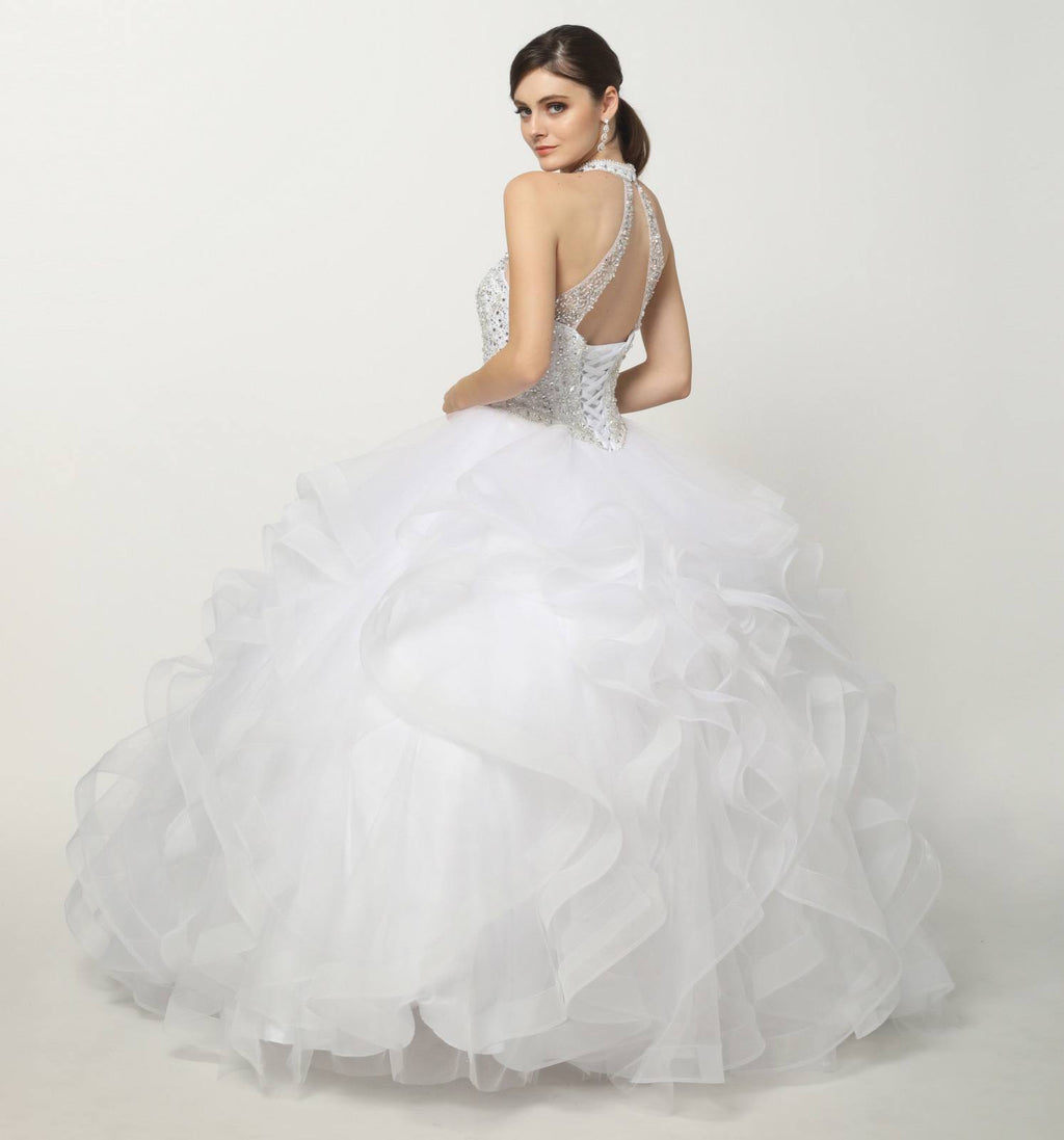 Juliet 1420 Crystal Beading Layered Tulle Skirt Quinceanera Dress - Luzilly Bridal & Apparel
