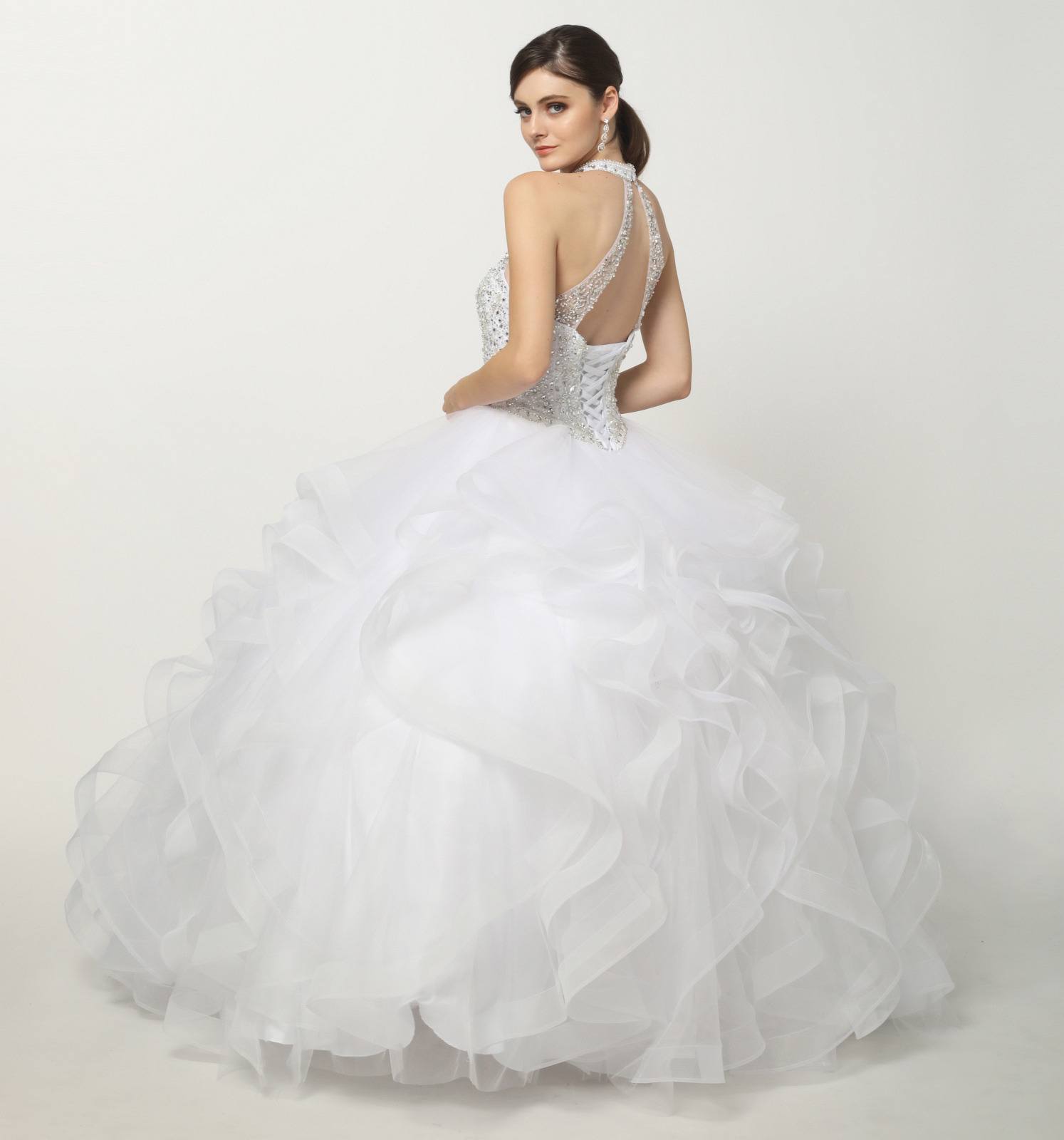 Juliet 1420 Crystal Beading Layered Tulle Skirt Quinceanera Dress - Luzilly Bridal & Apparel
