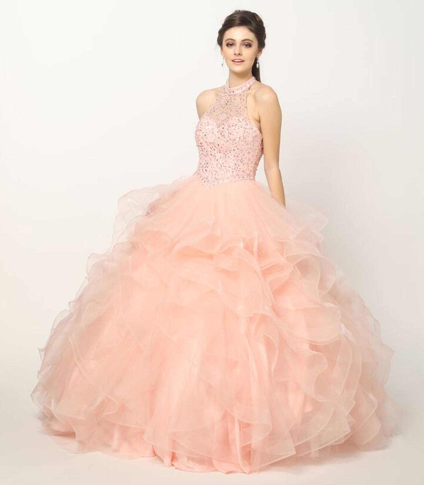 Juliet 1420 Crystal Beading Layered Tulle Skirt Quinceanera Dress - Luzilly Bridal & Apparel