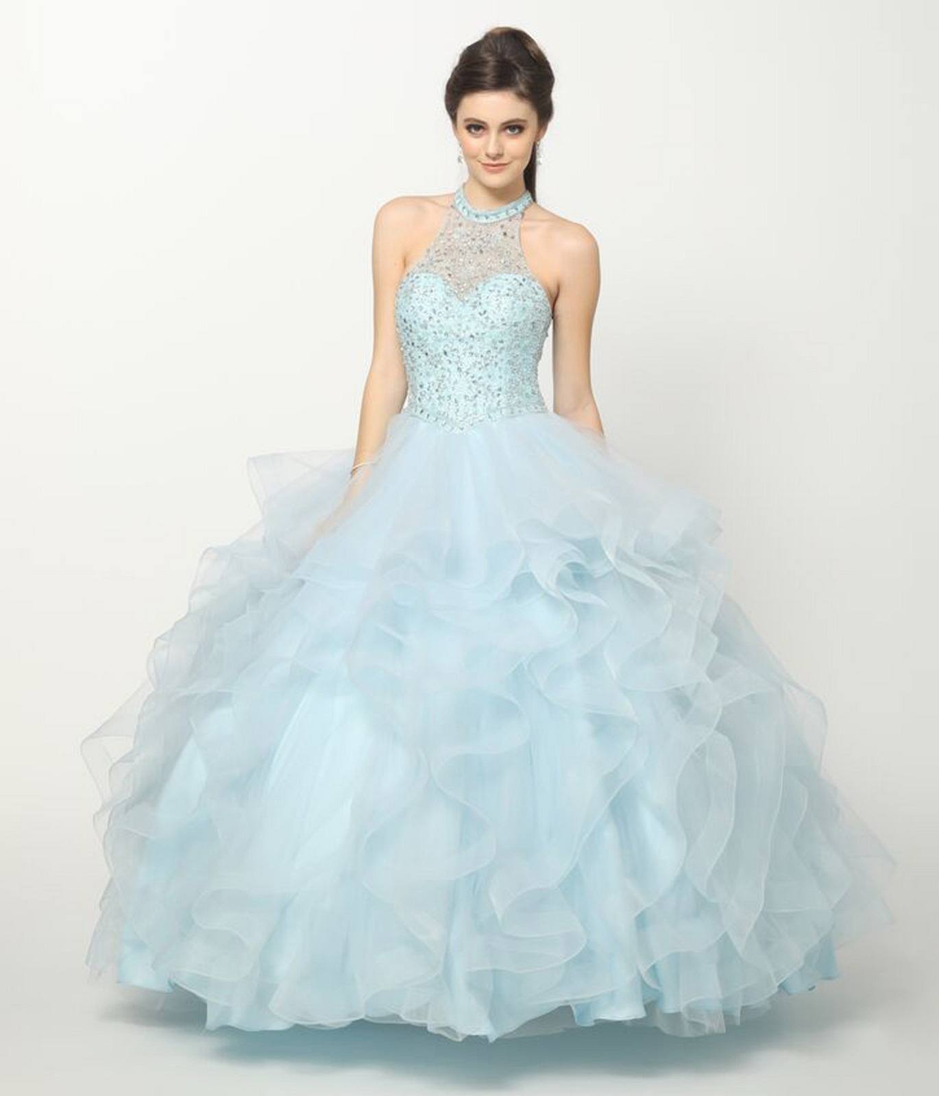 Juliet 1420 Crystal Beading Layered Tulle Skirt Quinceanera Dress - Luzilly Bridal & Apparel