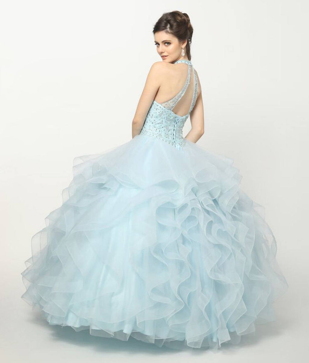Juliet 1420 Crystal Beading Layered Tulle Skirt Quinceanera Dress - Luzilly Bridal & Apparel