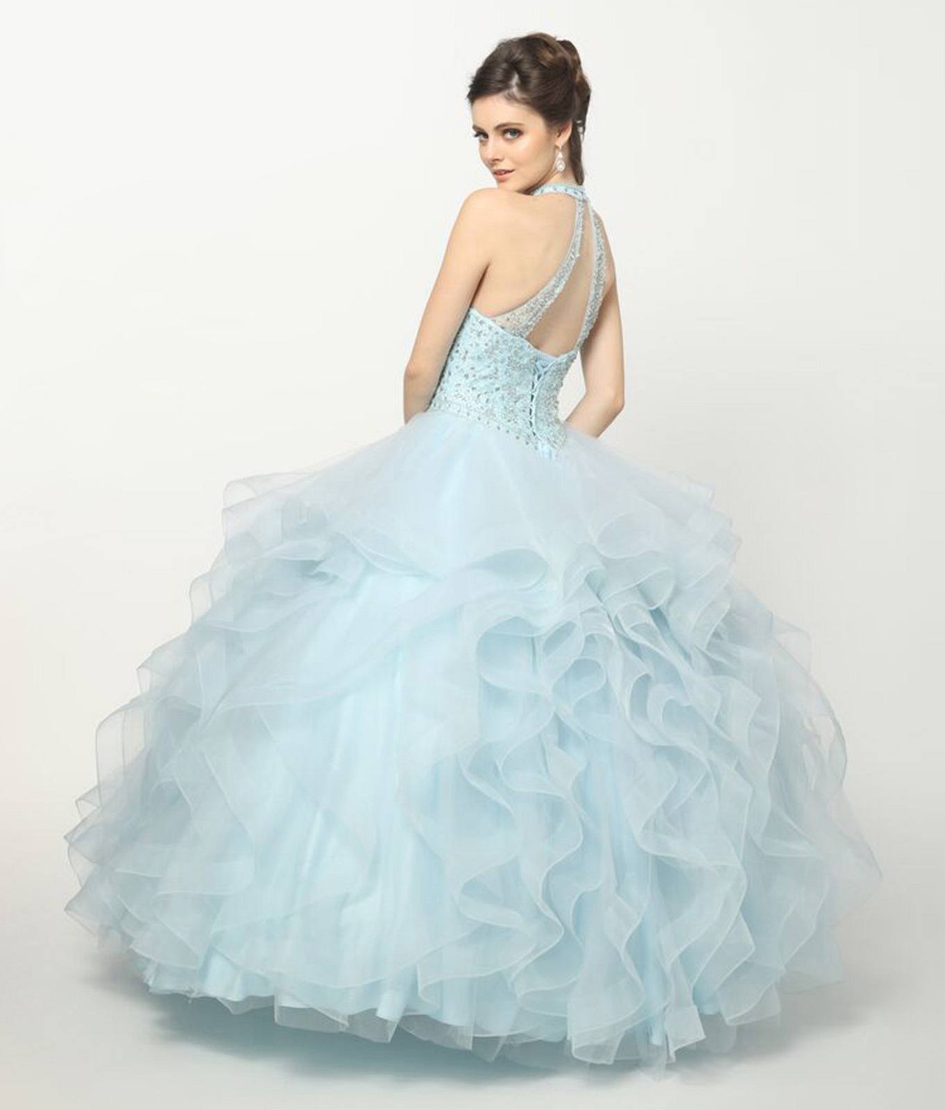Juliet 1420 Crystal Beading Layered Tulle Skirt Quinceanera Dress - Luzilly Bridal & Apparel